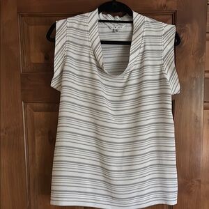 CAbi White and Black Blouse SZ S